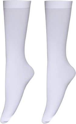 Bestjybt Women's Opaque Stretchy Nylon Knee High Stockings Trouser Socks One Size White