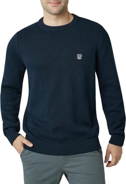 Chaps Men's Big and Tall Sweater - Heavyweight Classic Fit Cotton Crewneck Pullover Sweater for Men (L-4X Big & Tall) 3X-Large Big Newport Navy