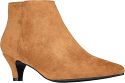 ILLUDE Women's Fashion Ankle Boots Pointed Toe Ankle Booties Low Heel Short Boots 6 Tan Suede