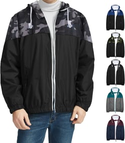 Men's Rain Jacket Waterproof Windbreaker Running Cycling Golf Hiking Gear Hood Lightweight Reflective Packable Coats Small Black-a