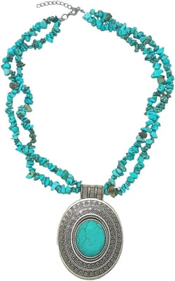 Turquoise Collar Necklace for Women Pendant Choker Necklaces Western Boho Necklace