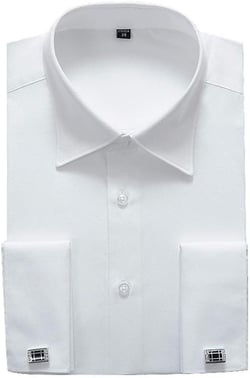 Alimens & Gentle French Cuff Regular Fit Dress Shirts (Cufflink Included) White New 16.5" Neck 30" Sleeve