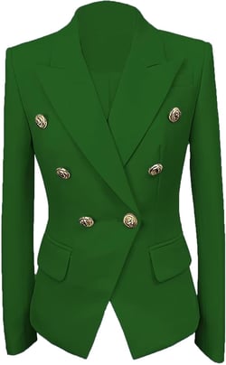 Womens Casual Blazers Long Sleeve Lapel Button Suit Jackets Slim Fit Work Office Blazer Jacket for Women 12 Green