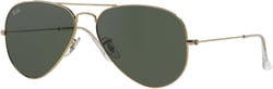 Ray-Ban RB3025 Aviator Metal Unisex Sunglasses For Men For Women + VISIOVA Accessories Bundle Kit Gold/Crystal Green 55 Millimeters