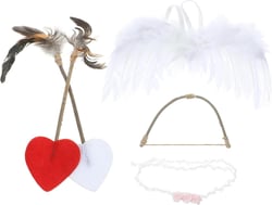 jojofuny Angel Cupid Costume Set, White Baby Angel Wings Mini Cupid Set Newborn Photography Props Cupid Bow and Arrows Headwear Valentines Day Kid Cosplay Costume