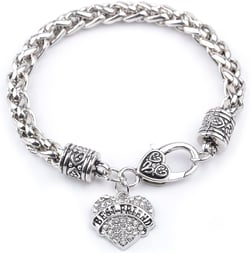 Family Members Heart Bracelets Silver Vintage Carved Chain Bracelets, Charm Bracelet Gifts for Women Mom/Daughter/Grandma/Sister