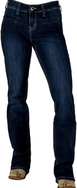 Cowgirl Tuff Western Jeans Women Indigo Night Bootcut Dark Wash JINDNY 29W x 31L Blue