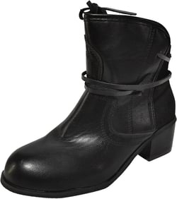 Ankle Cowboy Boots for Women Low Heel Square Toe Women's Ankle Boots Wide Width Low Heel Womens Leather Ankle Boots Wide Width Western Leather Booties for Women Low Heel Cowboy Booties for Women Wide 10 Wide A-black