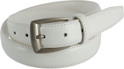 CTM® Men's Basic Leather Dress Belt, 44, White
