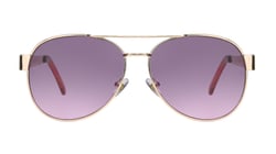 Betsey Johnson Women's Rose Gold Stone Encrusted Aviator Sunglasses