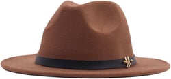 Womens Hat Wide Belt Wool Fedora Buckle Panama Floppy Hat Classic Baseball Caps Baseball Cap Trucker Hat Unisex Outdoor One Size Brown