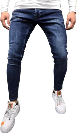Men's Slim Fit Jeans Stretch Ripped Skinny Jeans Side Striped Denim Pants Fashion Casual Pant Trousers X-Large 1-navy
