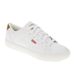 Levi's Mens Jeffrey Synthetic Leather Casual Lace Up Sneaker Shoe, White/Tan, Size 10