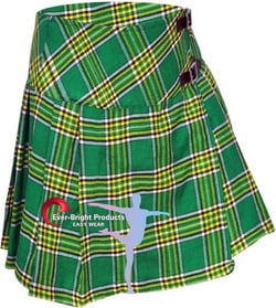 Ladies Girls Women Tartan Pleated Billie Kilt Skirt Leather Buckled Straps''26 to 50''… 48 Regular Green National Irish