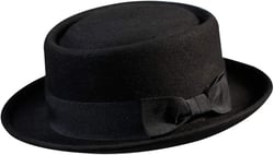 Pork Pie Hat for Men/Women Wool Felt Boater Porkpie Flat Top Derby Fedora Medium Black