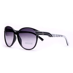 Womens Round Frame Sunglasses Stripe Accents UV Protection Gradient Lenses