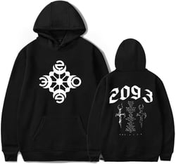 Yeat Rapper Hoodie 2093 Album Sweatshirt Hip Hop Pullover Women Men Fashion Long Sleeve X-Large Black