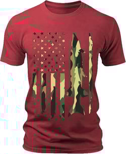 Generic Men's Graphic T-Shirt USA Flag Short Sleeve Shirts American Patriotic Tops Round Neck Casual Loose Fit Shirts XX-Large Watermelon Red