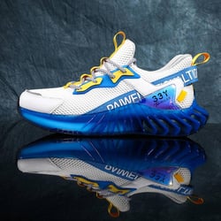 NC Men's Fashion Blade Jogging Shoes Breathable Mesh Reflective Sports Shoes Non-Slip Shock Absorption Outsole Sports Shoes Training