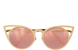 Fashion Sunglasses Women Cat Eye Sun Glasses Vintage Woman (Golden/Pink Lens)