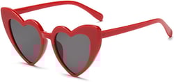 Love Heart Shaped Sunglasses for Women - Vintage Cat Eye Mod Style Retro Glasses as Christmas gift Red 53 Millimeters