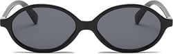 Retro Oval Sunglasses for Women Men Vintage 90s Sunglasses Trendy Fashion Sun Glasses Designer Shades A01 Black/Grey 53 Millimeters