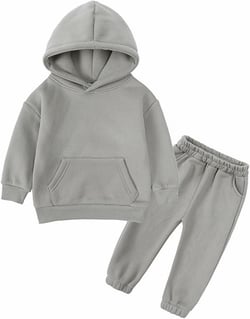 UNIsex Children's Long Sleeved Pants Set Thick Hoodie Sweater Guard Pants Set Baby Girl Gift Packages Grey 10-11 Years