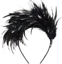 Feather Headband Headwear Headpiece Fashion Hair Accessories for Women (Black, one size) Black 1 Count (Pack of 1)