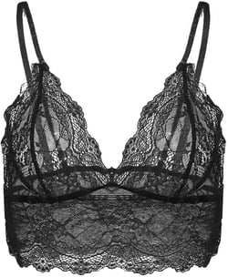 Bralettes for Women Sexy Women Hollow Out Elastic Cage Bra Lace Camisole Tank Tops Bra Fashion Backless Soft Bra Medium Black