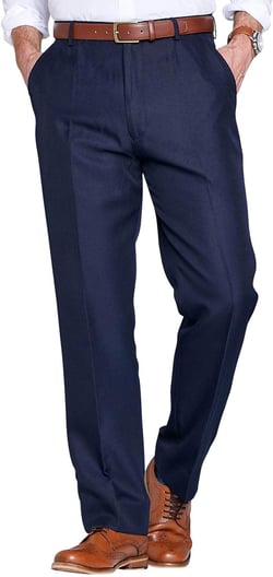Chums | Men's | HIGH-Rise Pants Poly Twill Pants with Stretch Waist | 50W x 27L Navy