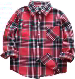 Men & Boy Button Down Shirt Kid Flannel Shirt Toddler Buffalo Plaid Shirt Boys Western Shirts Long Sleeve Father Son Shirt 8 Years Red Green