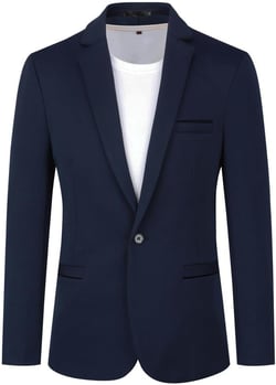 Cloudstyle Mens Casual Sport Coat 1 Button Slim Fit Suit Jacket Business Daily Blazer Small Dark Blue