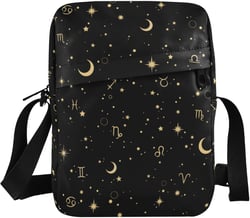 ALAZA Moon Star Zodiac Crossbody Bag Small Messenger Bag Shoulder Bag with Zipper for Women Men Multi13
