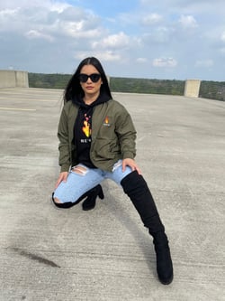 Bomber Flight Jacket by Berts, Unisex Fit in Army/ Olive Green