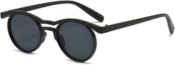 COTIA Small Round Sunglasses for Men Women Fashion Oval Personality Vintage Punk Sun Glasses Eyewear W35 Black