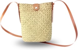 Straw Crossbody Bag for Women, Hobo Woven Shoulder Beach Bag, Handmade Rattan Bucket Straw Clutch Bag Wicker Purse for Summer Original