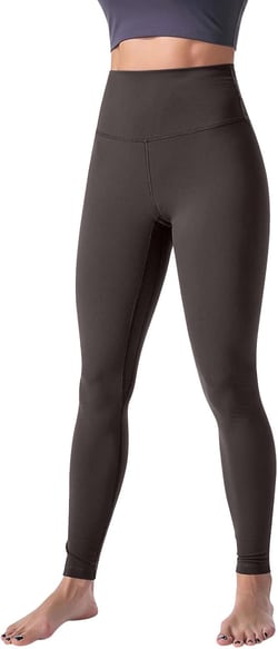 Leggings for Women 2024 Plus Size Tummy Control Yoga Pants Casual Comfy Elastic High Waisted Running Sports Trousers Coffee 3X-Large