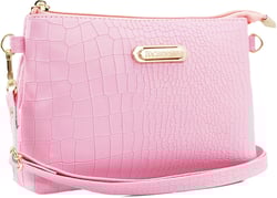 PORT&LOTUS Casual Crocodile Pattern Crossbody Bags Tassels Zipper Shoulder Bag Ladies Purses for Women Pink