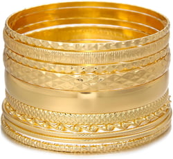 HIIXHC Bangles Bracelets for Women Bracelet Stack Chunky Indian Multi Bangle Bracelet Set Punk Bracelets Jewelry for Women Gift Gold-2