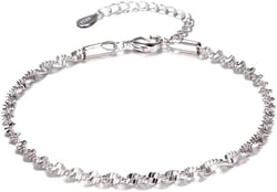 Stainless Steel Wave Bracelets For Women Adjustable Silver Color Chains Bangle With S Logo Female Luxury Wedding Jewelry Gift