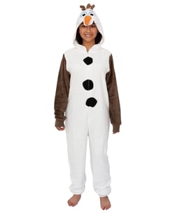 Seven Times Six Disney Frozen Olaf Adult Cosplay Costume Plush Pajama One-Piece Union Suit