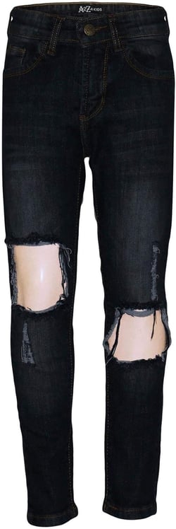 A2Z 4 Kids Girls Skinny Ripped Denim Stretchy Fashion Pants - Jeans JN30 Black 13-14