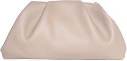 Huralona Dressy Pleated Vegan Leather Clutch Purse Bag for Women Super Chic Soft PU Evening Purse Handbag Nude