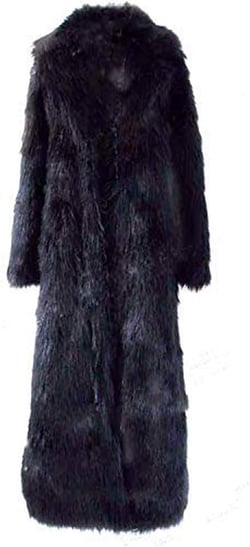 Women Warm Long Sleeve Parka Faux Fur Coat Lapel Full-Length Outwear Maxi Fluffy Faux Fur Overcoat XX-Large Black