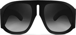 FEISEDY Retro Trendy Avaitor Sunglasses for Women Men Oversized Vintage 70s 80s Sunglasses Flat Top Shield Shades B2745 Black 55 Millimeters