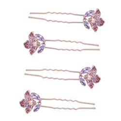 FRCOLOR 4pcs Ornament Diamond Bride Hair Braiding Pin Hairpin/Hair Accessories 4PCs Set flower hairpin women hairpin Bride Headdress wedding crystal hair pins leaf hair clips crystal bobby