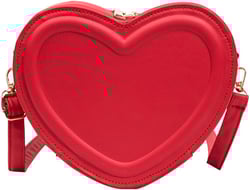 PURPLELILY Women PU Leather Shoulder Bag Heart Shape Crossbody Bag Small Messenger Bag Fashion Handbag Change Purse for Daily Red