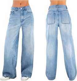 Womens Low Rise Baggy Barrel Jeans for Women Straight Distressed Ripped Denim Pants Summer 2024 X-Small Aoy4-dark Blue