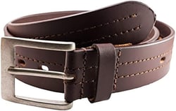 Smith's Archive Men’s Genuine Leather Belt, Sturdy Metal Buckle,Many Holes