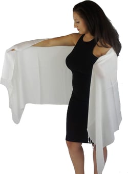 Pashmina Scarf-poncho-silk-blanket-cape-shawl-scarf-mens scarf-scarves for women-scarf for men-shemagh-keffiyeh-dress shawl Ivory